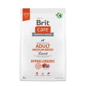 Brit Care Adult Medium Cordero, una fórmula hipoalergénica super premium para perros adultos de razas medianas (10 a 25 kg). Con una única fuente de proteína animal, esta fórmula previene reacciones alérgicas y es ideal para perros con digestión sensible. Enriquecida con probióticos para una flora intestinal equilibrada y cardo mariano, que promueve una función hepática saludable y detoxifica el cuerpo.